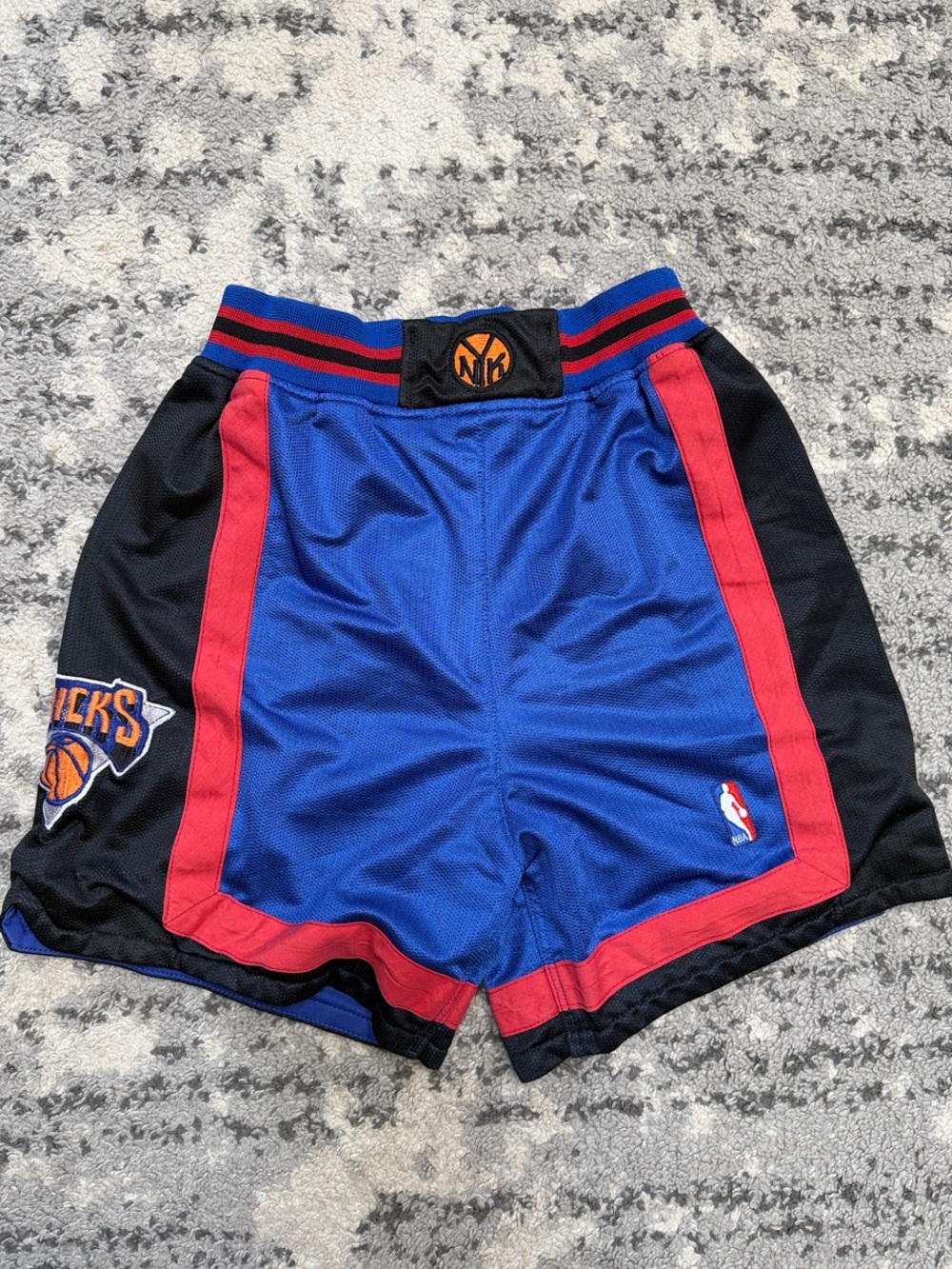 NBA Blue Black Red New York Knicks Athletic basketball Shorts